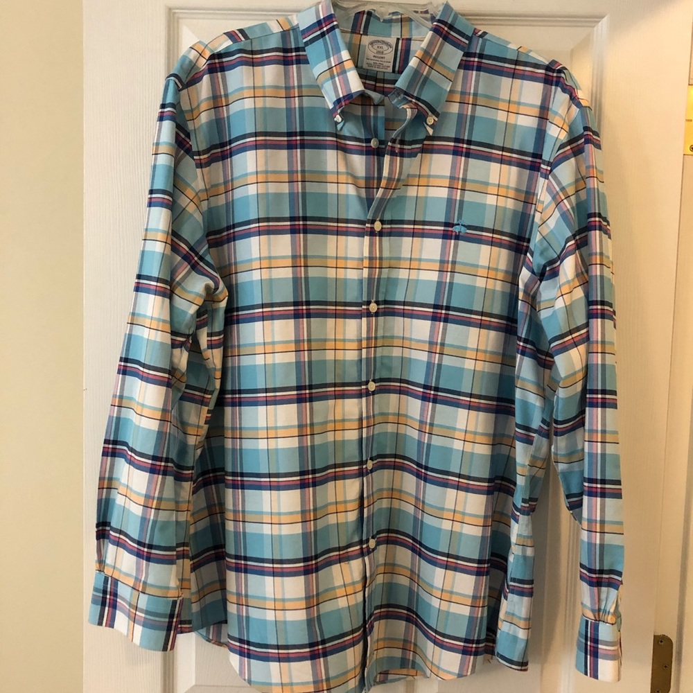 Brooks Brothers plaid button front XXL NON-IRON